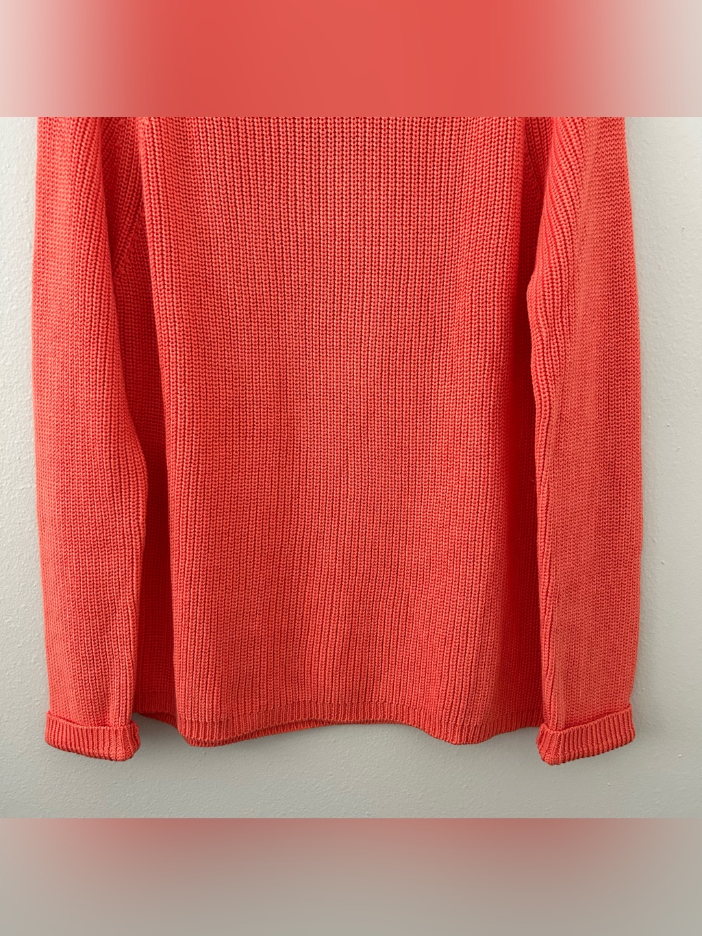 Pura Cashmere 100% Supima Cotton Knit Pullover Sweater Women’s Xl Coastal Peach — image 3 of 8